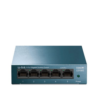 TP-Link LS105G - 5-Port Gigabit Desktop Switch / 10/100/1000Mbps / Metal Housing / Plug & Play / QoS - Network Switch