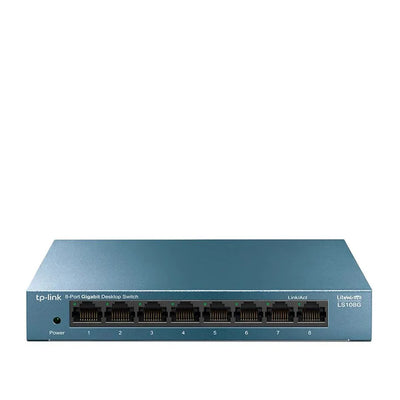 TP-Link LS108G - 8-Port Gigabit Desktop Switch / 10/100/1000Mbps / Metal Housing / Plug & Play / QoS - Network Switch