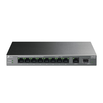 TP-Link LS1210GP - 10-Port Gigabit Desktop Switch / 8-Port PoE+ / 61W PoE Budget / Gigabit SFP Uplink / 250m Extend Mode - PoE Switch