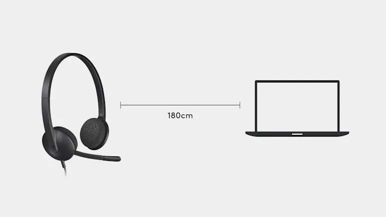 Logitech H340 USB Computer Headset - USB-A / Noise Cancelling Mic / Stereo Audio - Headset