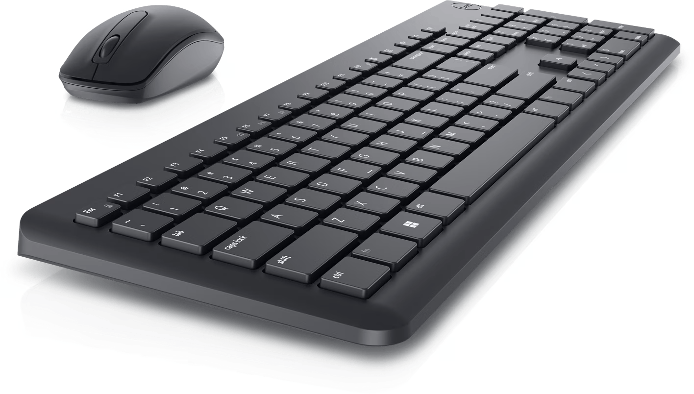 Dell KM3322W Wireless Keyboard and Mouse - 2.4GHz Wireless / Arabic-English / 1000 DPI / Black - Combo