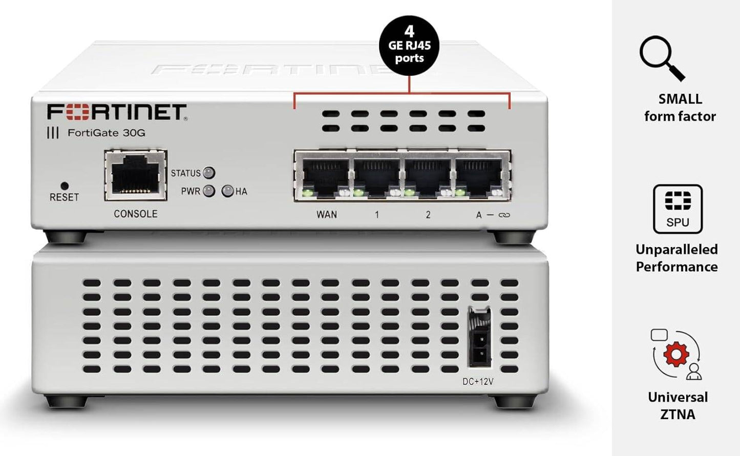 Fortinet FortiGate 30G NGFW with 1-Year License – SD-WAN / 4x GE Ports / FortiOS / AI Security