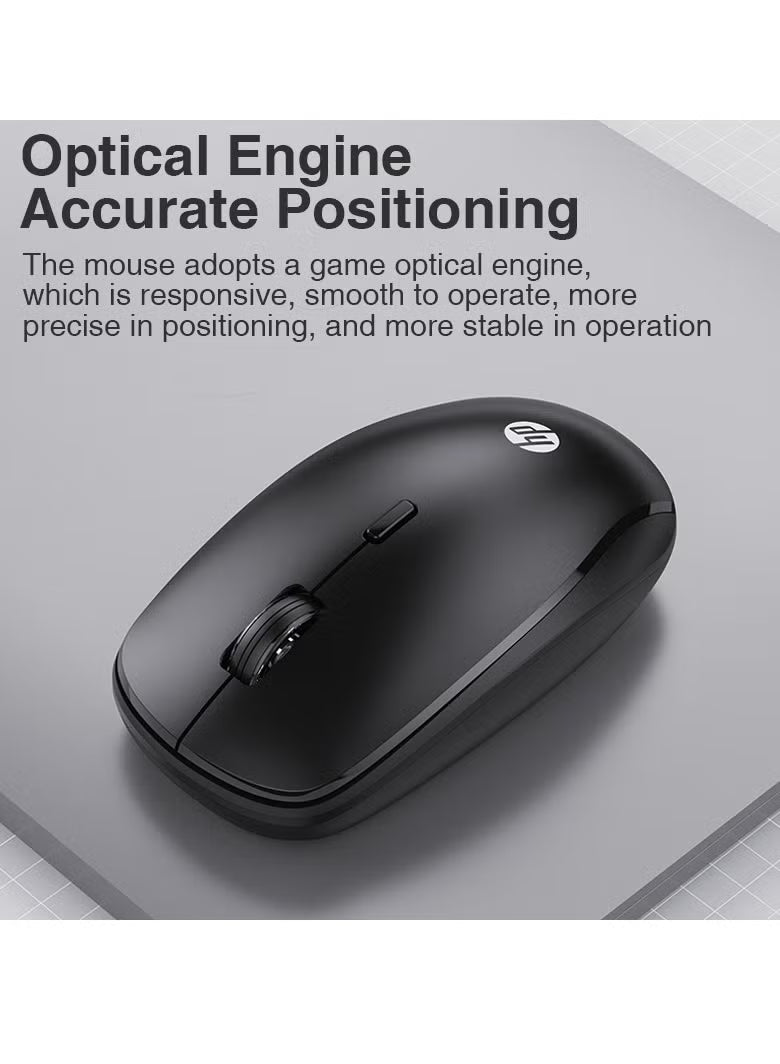 HP CS500 Wireless Keyboard and Mouse - 2.4GHz Wireless / Silent Keys / 2000 DPI / Black - Combo