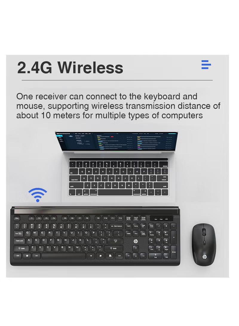 HP CS500 Wireless Keyboard and Mouse - 2.4GHz Wireless / Silent Keys / 2000 DPI / Black - Combo