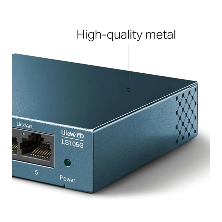 TP-Link LS105G - 5-Port Gigabit Desktop Switch / 10/100/1000Mbps / Metal Housing / Plug & Play / QoS - Network Switch