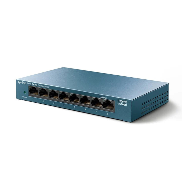 TP-Link LS108G - 8-Port Gigabit Desktop Switch / 10/100/1000Mbps / Metal Housing / Plug & Play / QoS - Network Switch