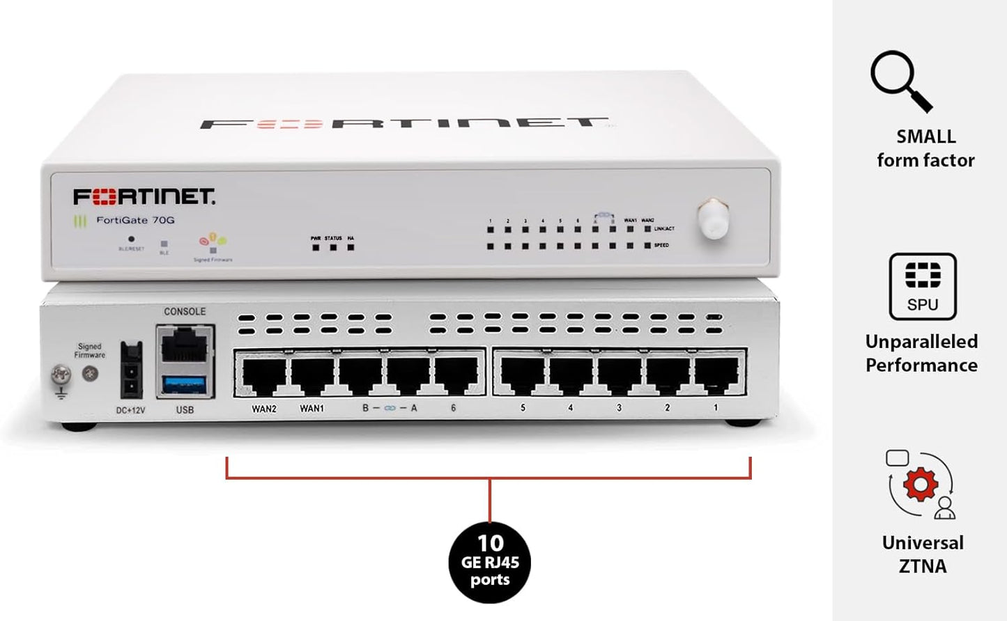 Fortinet FortiGate 70G NGFW – SD-WAN / 10x GE Ports / IPS 2.5 Gbps / ZTNA