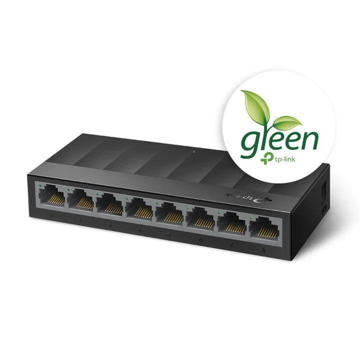 TP-Link LS1008G - 8-Port Gigabit Desktop Switch / 10/100/1000Mbps / Plug & Play / Fanless Design / Green Ethernet - Network Switch