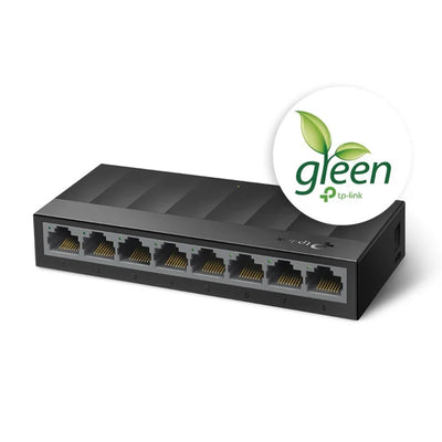 TP-Link LS1008G - 8-Port Gigabit Desktop Switch / 10/100/1000Mbps / Plug & Play / Fanless Design / Green Ethernet - Network Switch
