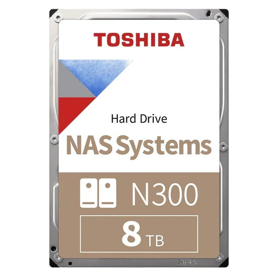 Toshiba N300 8TB NAS Internal Hard Drive 3.5" SATA 6Gb/s 7200RPM 512MB Cache CMR - HDWG780EZSTAU