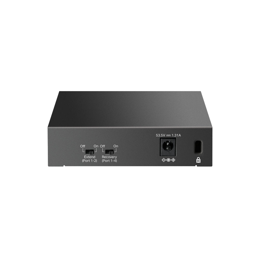 TP-Link LS105GP - 5-Port Gigabit Desktop Switch with 4-Port PoE+ / 65W PoE Budget / 10Gbps Switching Capacity / Extend Mode 250m - Network Switch