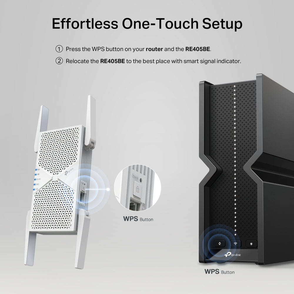 TP-Link RE405BE BE6500 Dual-Band Wi-Fi 7 Range Extender - EasyMesh™ / 2.5G Multi-Gigabit Port / Access Point Mode