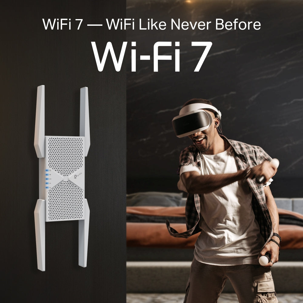 TP-Link RE655BE BE11000 Tri-Band Wi-Fi 7 Range Extender - EasyMesh™ / 2.5G Multi-Gigabit Port / 6GHz Band / Access Point Mode