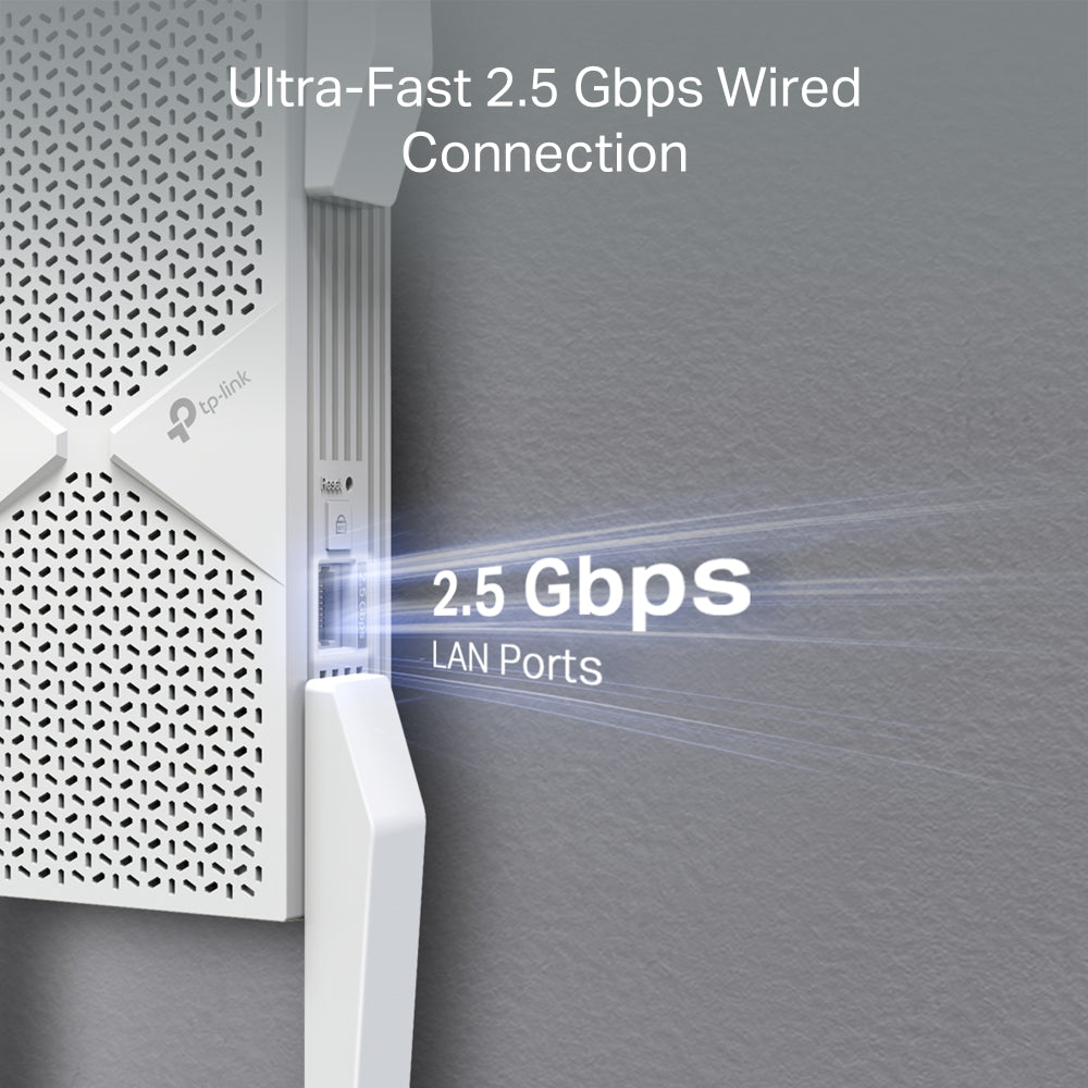 TP-Link RE655BE BE11000 Tri-Band Wi-Fi 7 Range Extender - EasyMesh™ / 2.5G Multi-Gigabit Port / 6GHz Band / Access Point Mode