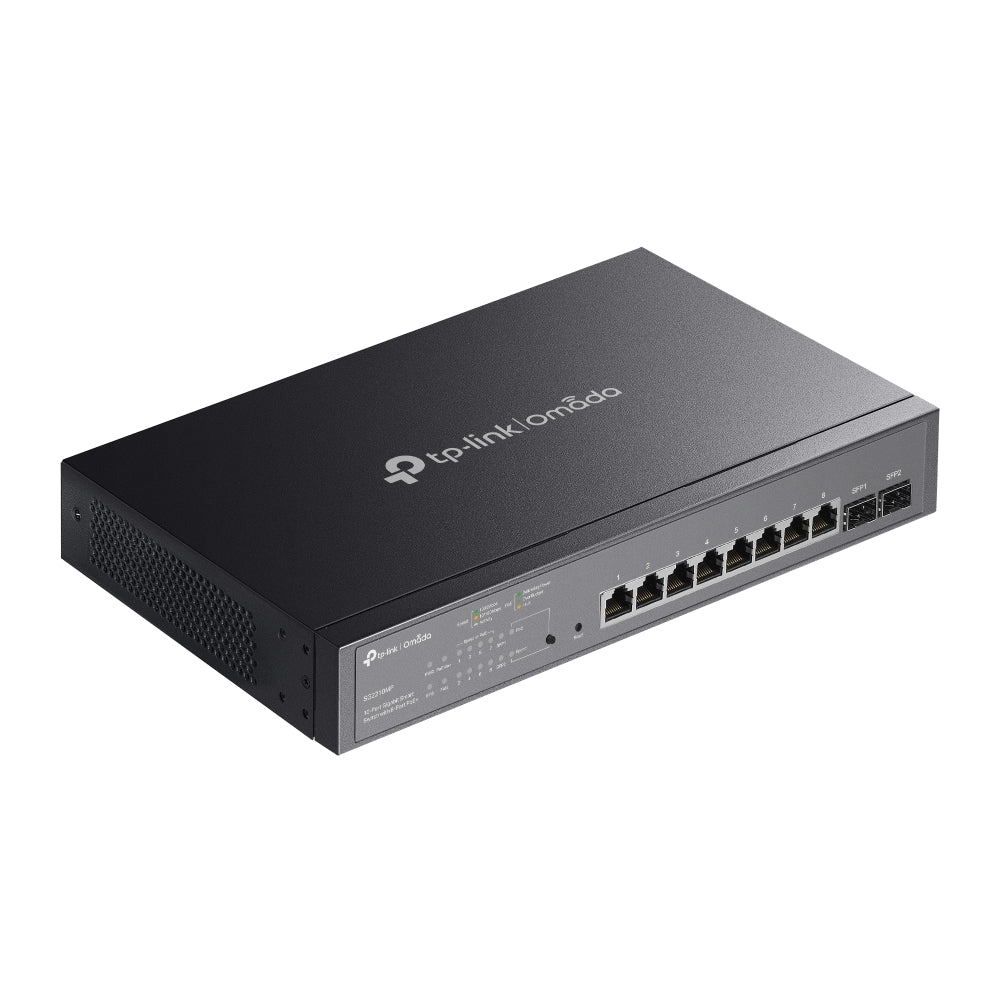 TP-Link Omada SG2210MP - 10-Port Gigabit Smart Switch with 8-Port PoE+ / 2 SFP Slots / 150W PoE Budget / L2+ Managed Switch