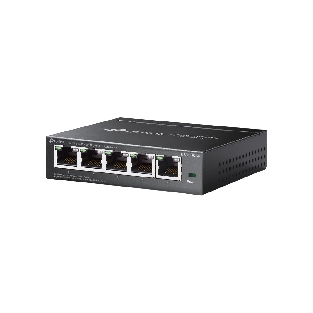 TP-Link TL-SG105S-M2 - 5-Port 2.5G Multi-Gigabit Desktop Switch / 25Gbps Switching Capacity / Fanless Design / Plug & Play - Network Switch