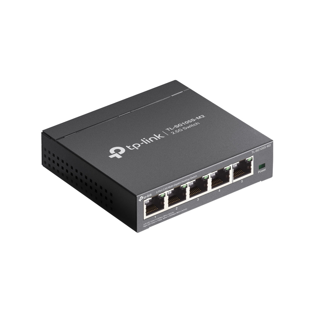 TP-Link TL-SG105S-M2 - 5-Port 2.5G Multi-Gigabit Desktop Switch / 25Gbps Switching Capacity / Fanless Design / Plug & Play - Network Switch