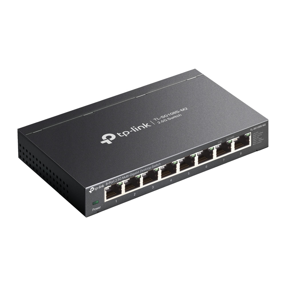 TP-Link TL-SG108S-M2 - 8-Port 2.5G Multi-Gigabit Desktop Switch / 40Gbps Switching Capacity / Fanless Design / Plug & Play - Network Switch