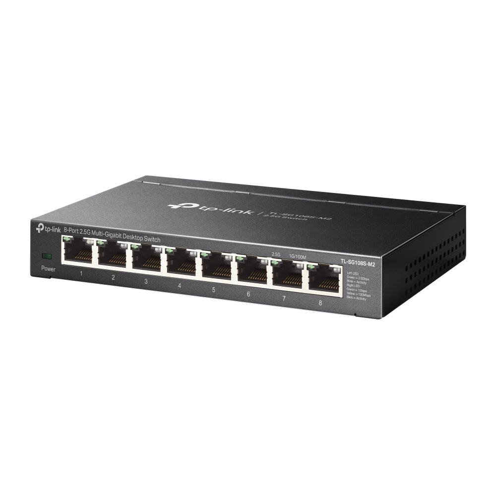 TP-Link TL-SG108S-M2 - 8-Port 2.5G Multi-Gigabit Desktop Switch / 40Gbps Switching Capacity / Fanless Design / Plug & Play - Network Switch