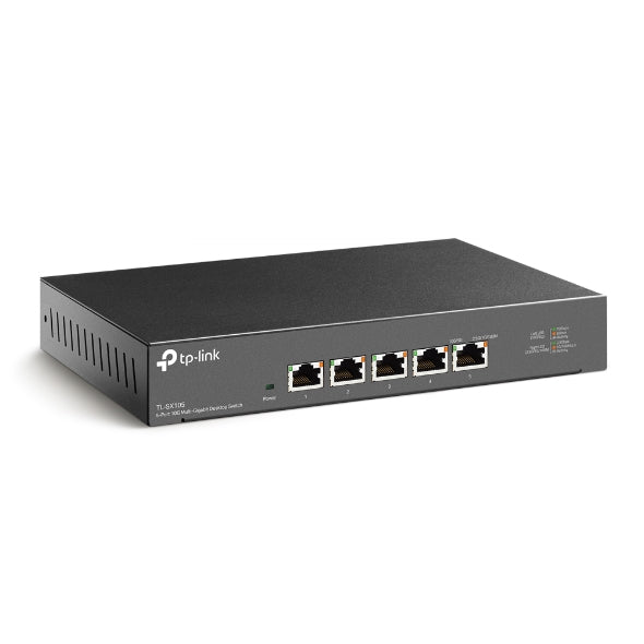 TP-Link TL-SX105 - 5-Port 10G Multi-Gigabit Desktop Switch / 100Gbps Switching Capacity / Fanless Design / Plug & Play - Network Switch