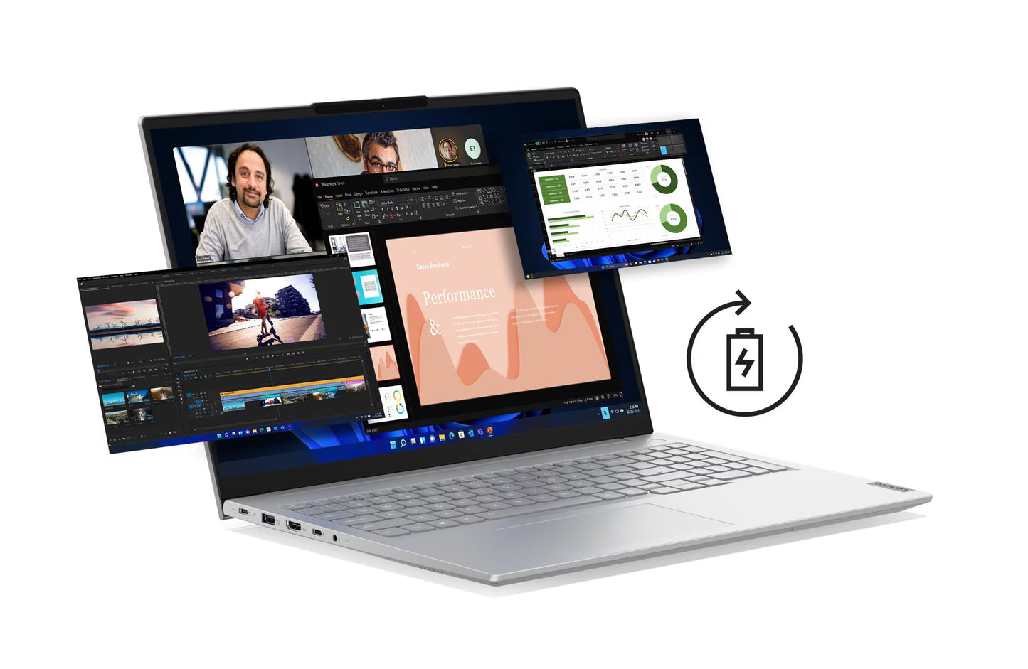 Lenovo ThinkBook 16 G8 - 16" WUXGA IPS / Ultra 7 255H / 16GB DDR5 / 512GB (NVMe Gen4 SSD) / Intel Arc 140T / Windows 11 Pro / 1YW / Arctic Grey - Laptop