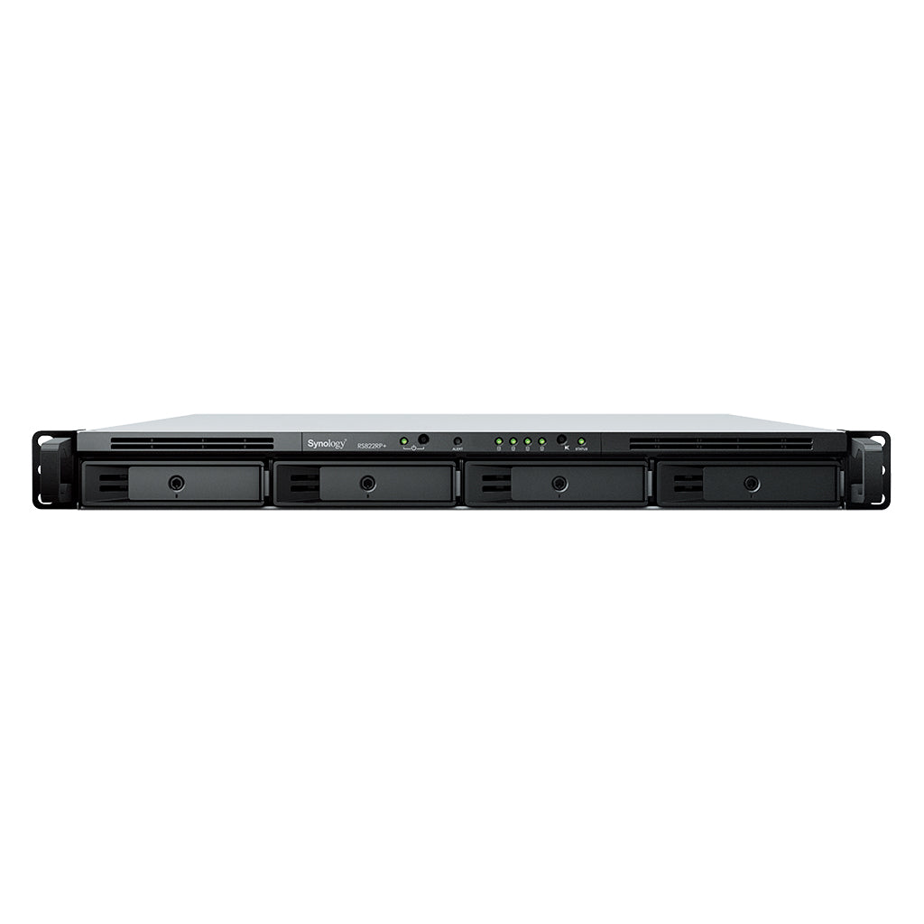 Synology RackStation RS822+ – 4-Bay / AMD Ryzen V1500B / 2 GB RAM / USB / LAN / 3-Year Warranty (Rail-Kit Included)