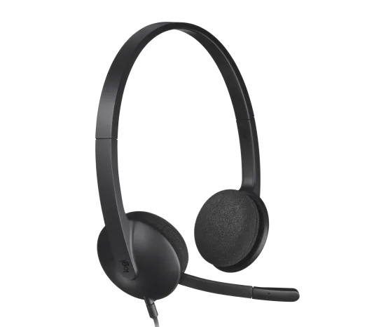 Logitech H340 USB Computer Headset - USB-A / Noise Cancelling Mic / Stereo Audio - Headset