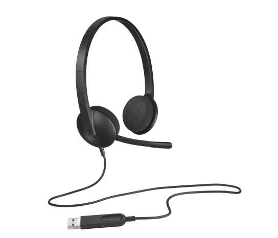Logitech H340 USB Computer Headset - USB-A / Noise Cancelling Mic / Stereo Audio - Headset