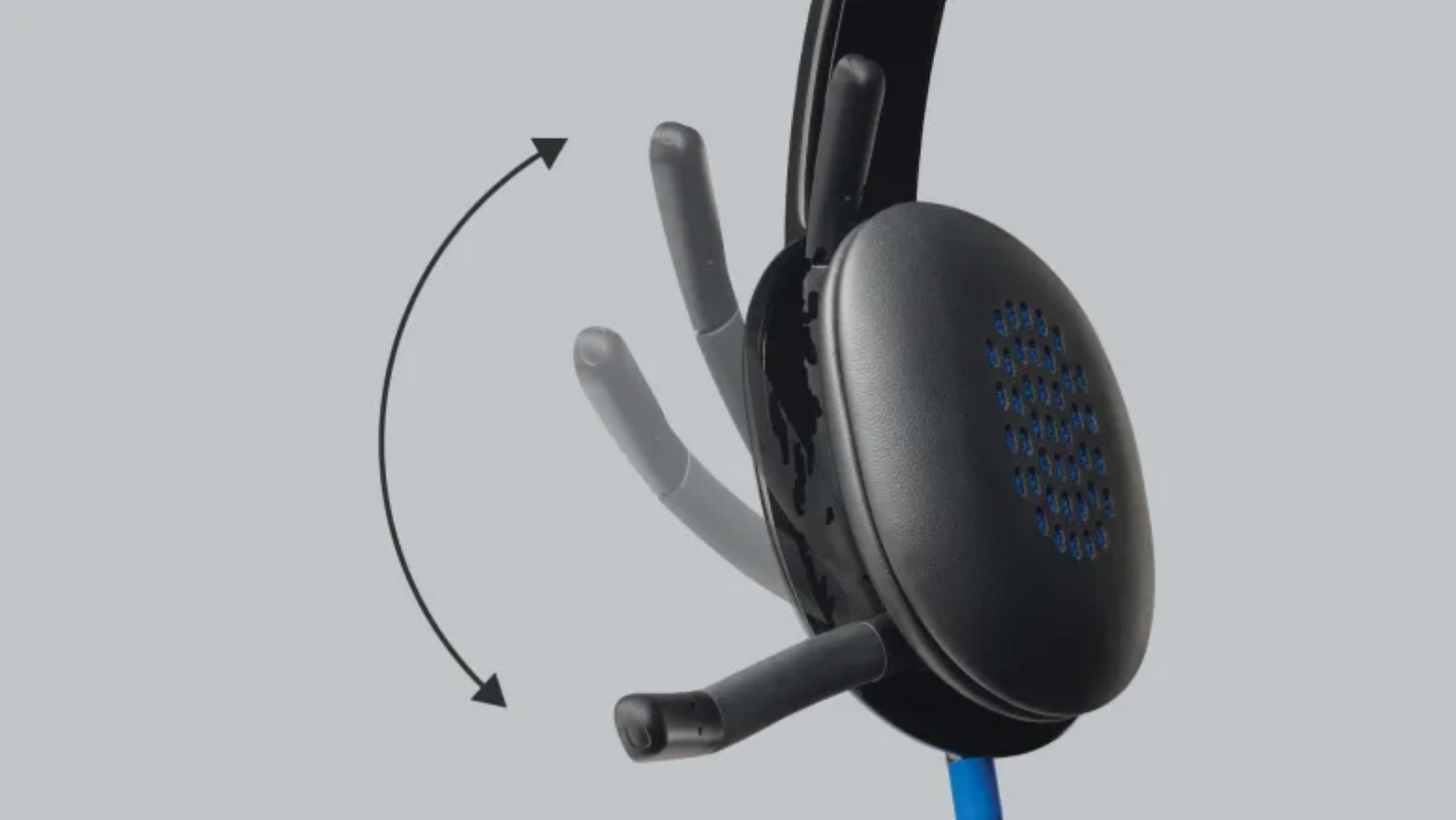 Logitech H540 USB Computer Headset - USB-A / Noise Cancelling Mic / Digital Stereo Audio / On-Ear Controls  - Headset
