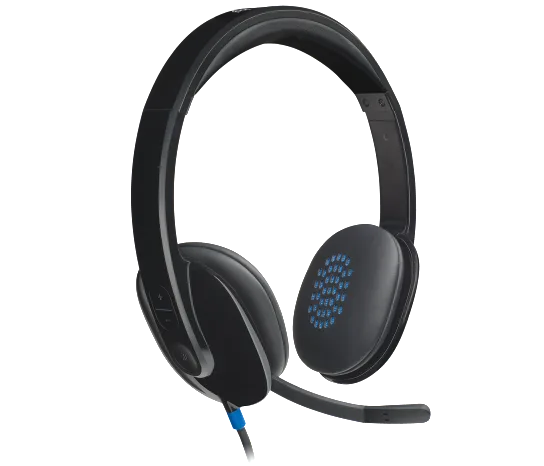 Logitech H540 USB Computer Headset - USB-A / Noise Cancelling Mic / Digital Stereo Audio / On-Ear Controls  - Headset
