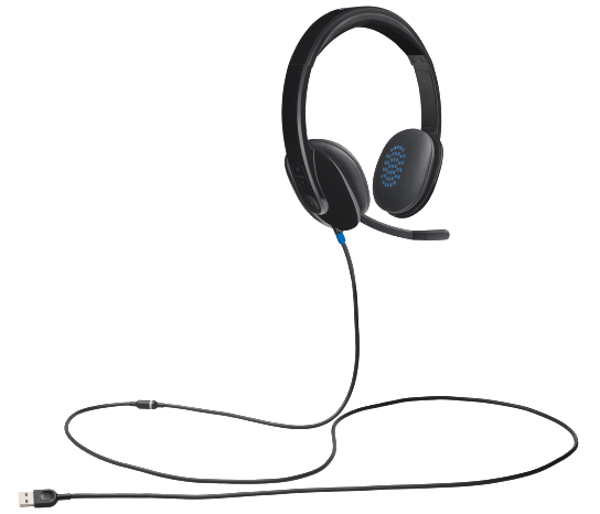 Logitech H540 USB Computer Headset - USB-A / Noise Cancelling Mic / Digital Stereo Audio / On-Ear Controls  - Headset