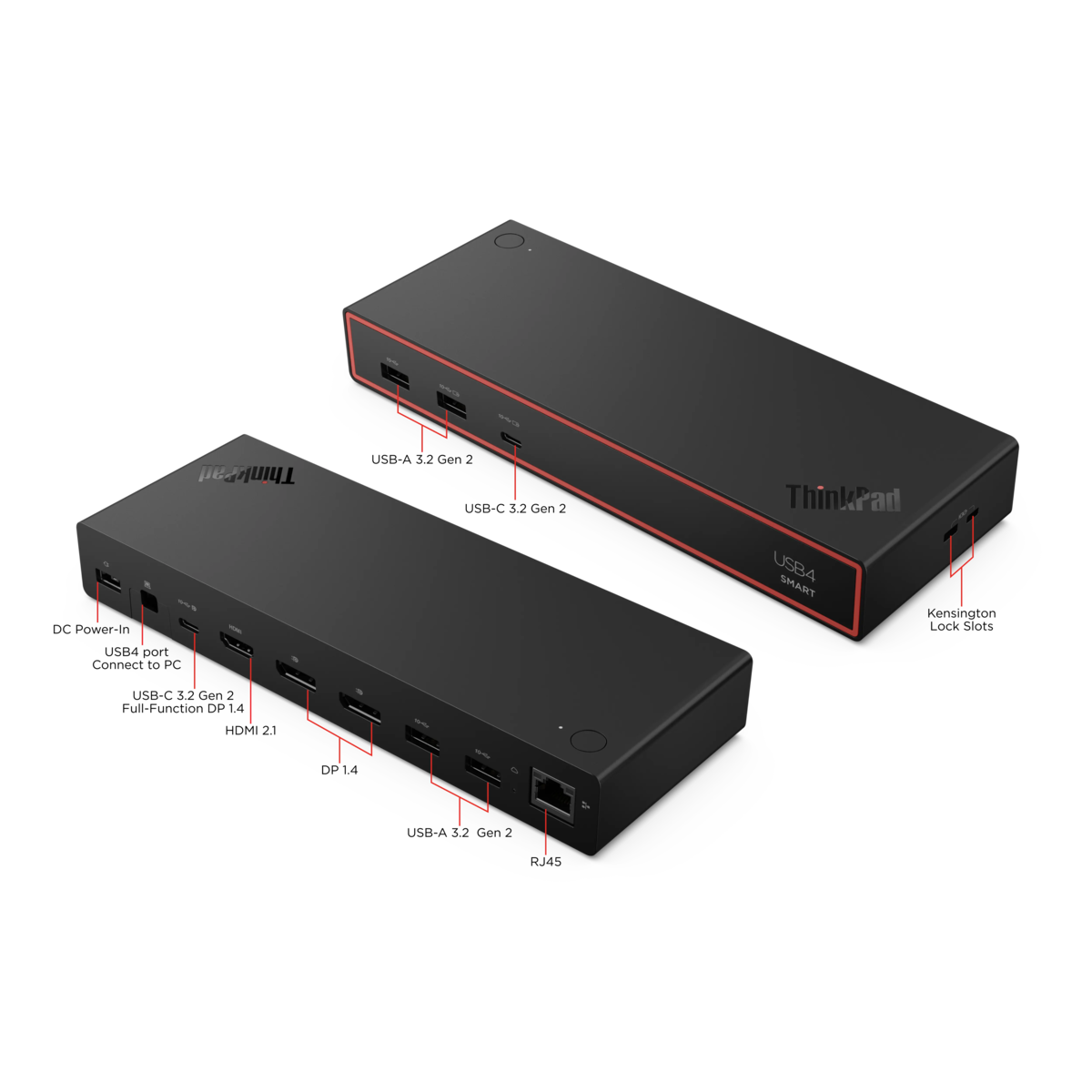 Lenovo ThinkPad USB4 Smart Dock 5500 - USB4 / 40Gbps / Quad 4K Display / 65W Charging / Smart Docking Station