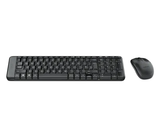 Logitech MK220 Wireless Compact Keyboard and Mouse Combo - 2.4GHz Wireless / Compact Design / Optical Mouse / Black - Keyboard & Mouse