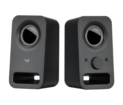 Logitech Z150 Multimedia Stereo Speakers - 3W RMS / 3.5mm Audio / Compact Stereo Speakers / Black - Speakers