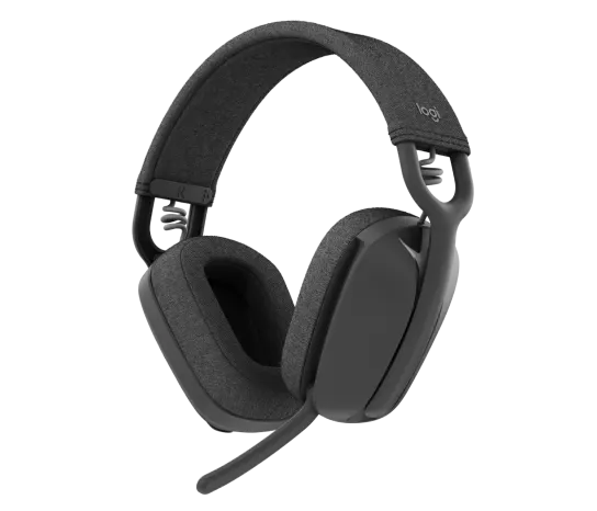 Logitech Zone Vibe 100 Wireless Headset - Bluetooth 5.2 / Noise-Canceling Microphone / Up to 20 Hours Battery / USB-C Charging / 1YW - Black