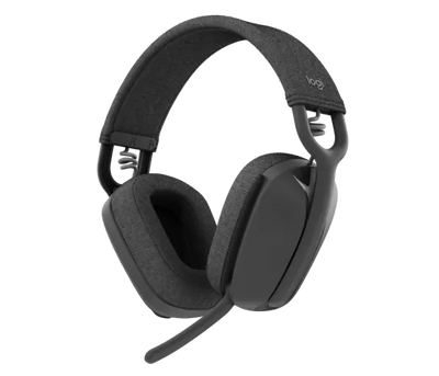 Logitech Zone Vibe 100 Wireless Headset - Bluetooth 5.2 / Noise-Canceling Microphone / Up to 20 Hours Battery / USB-C Charging / 1YW - Black